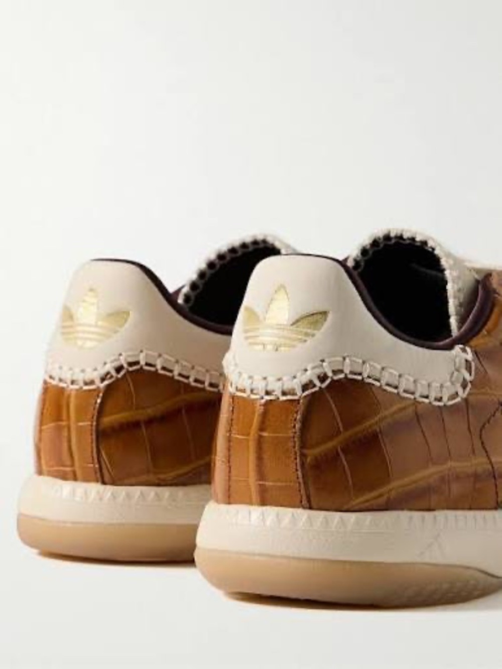 ADIDAS ORIGINALS + Wales Bonner Samba Millennium paneled croc-effect and metalli - Picture 2 of 7